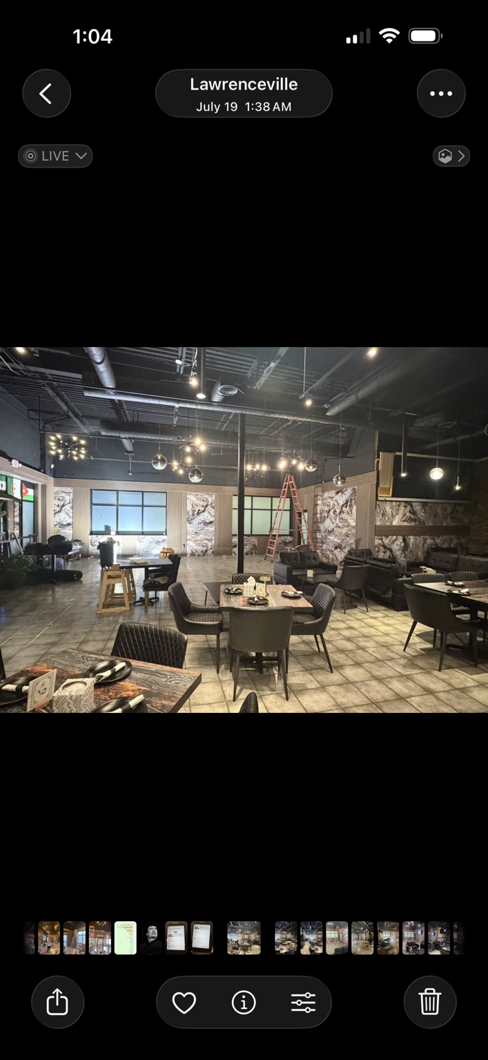 Commercial interior during final installation work